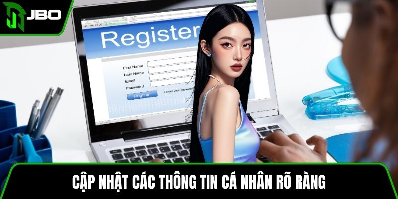 Đăng Ký Tài Khoản JBO 3 Cập nhật các thông tin cá nhân rõ ràng